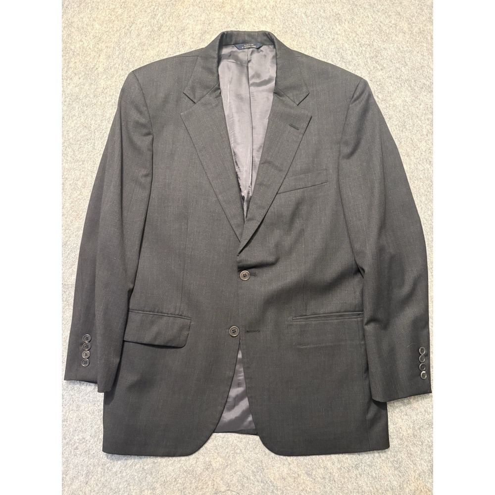 Brooks Brothers Mens 39 Wool Blazer Sport Coat Gray Made USA Vintage 2 Button